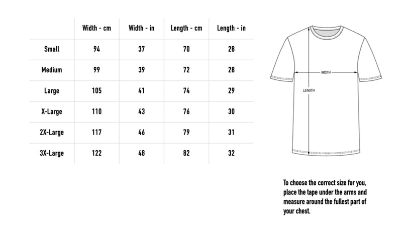 Size chart for Britpop Classical Polo - Blue